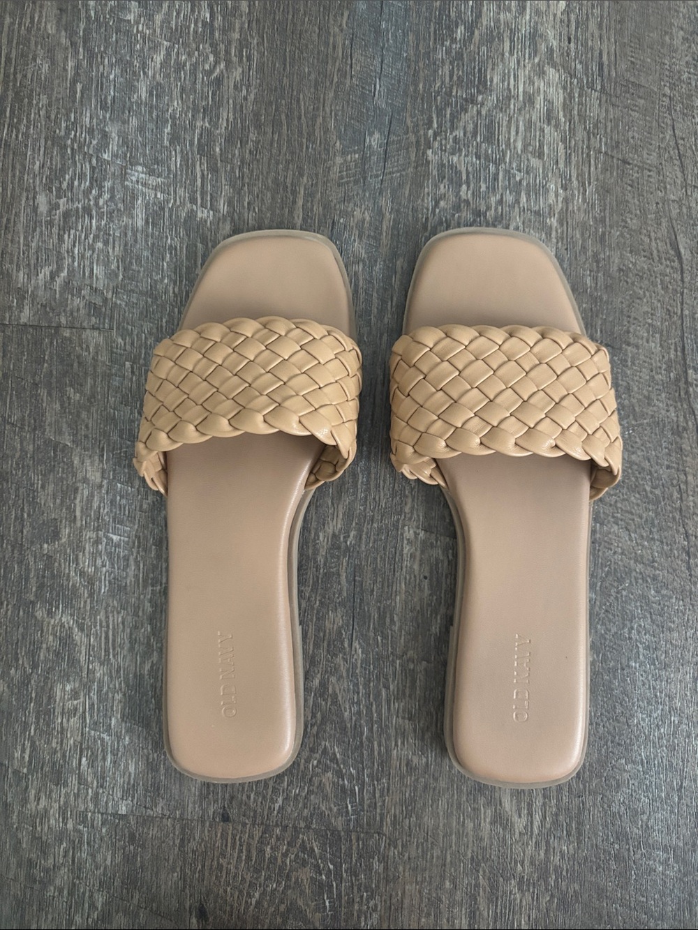 Woven Slide Sandals in Beige - Women's Casual Slides Old Navy